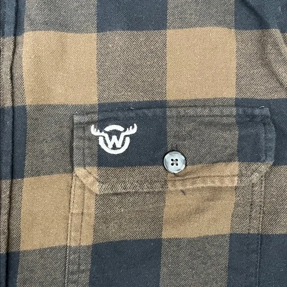 Moosejaw Men's Brown and Black Plaid Shirt Size Medium - Picture 2 of 5